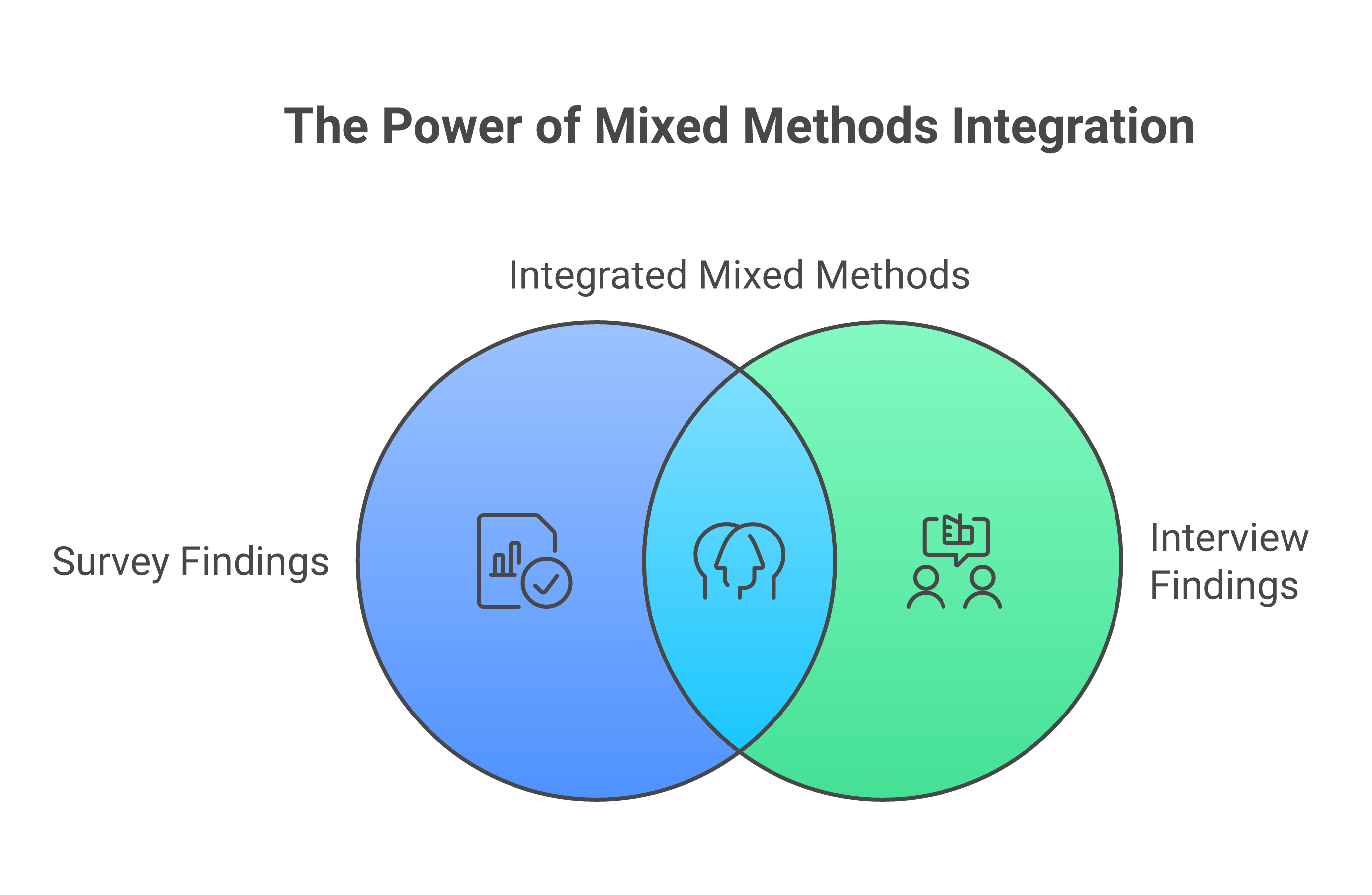Integration matrix showing qualitative and quantitative data merging